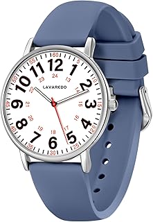 Nurse Watch for Nurses Doctors Women Men,Waterproof Analog Watches with Luminous Dial and Japanese Quartz Movement,Easy to Read Military Time Watch with Second Hand, 12/24 Hours,Silicone Band