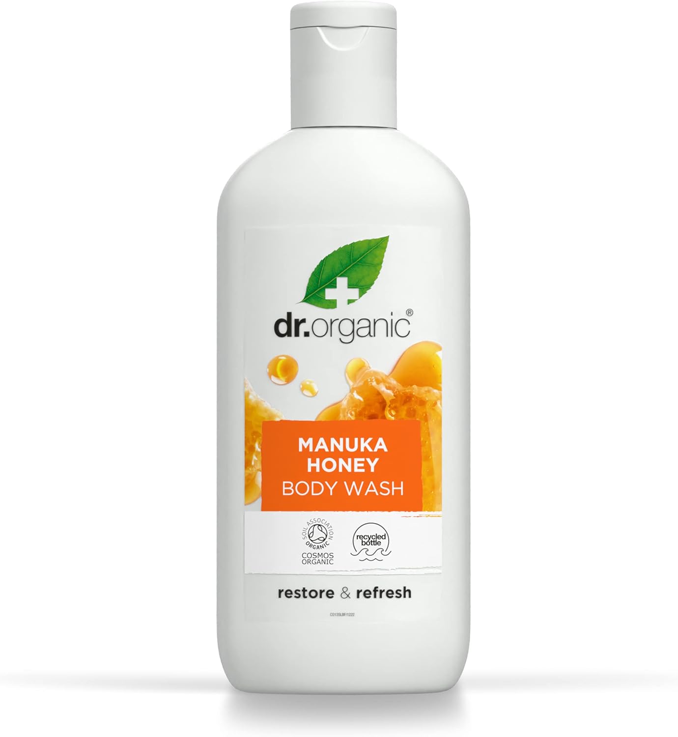 Dr Organic Manuka Honey Body Wash, Shower Gel, Dry Skin, Mens, Womens, Natural, Vegetarian, Cruelty-Free, Paraben & SLS-Free, Certified Organic, 250ml, Packaging may vary