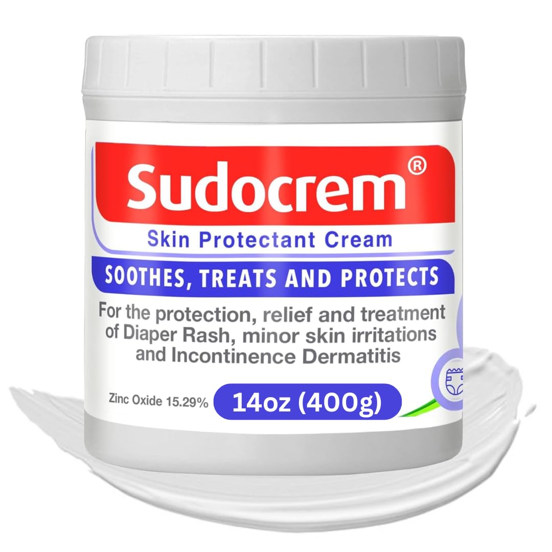 Sudocrem Diaper Rash Cream Soothes, Treats and Protects Baby's Skin, Triple Action Formula Helps Prevent Diaper Rash, 15.29% Zinc Oxide - 14oz (400g)