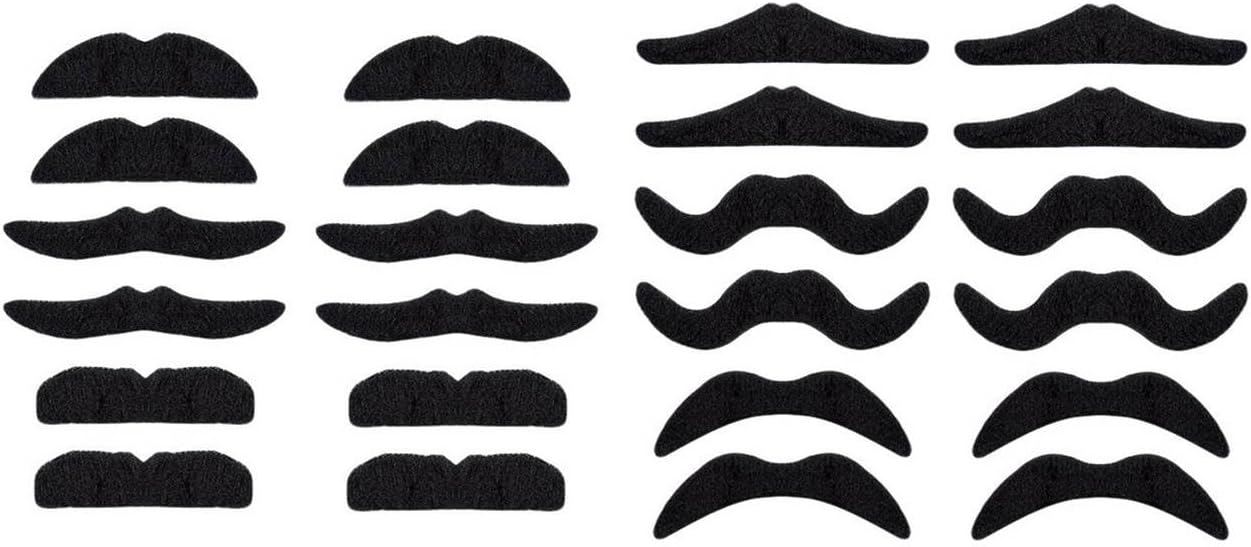 LuckyStar365 24 pcs Novelty Fake Mustaches, Mustache Party Supplies, Self Adhesive Mustaches for Masquerade Party & Performance