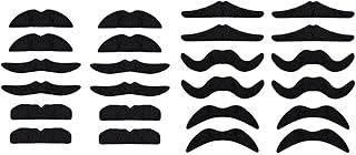 LuckyStar365 24 pcs Novelty Fake Mustaches, Mustache Party Supplies, Self Adhesive Mustaches for Masquerade Party & Performance