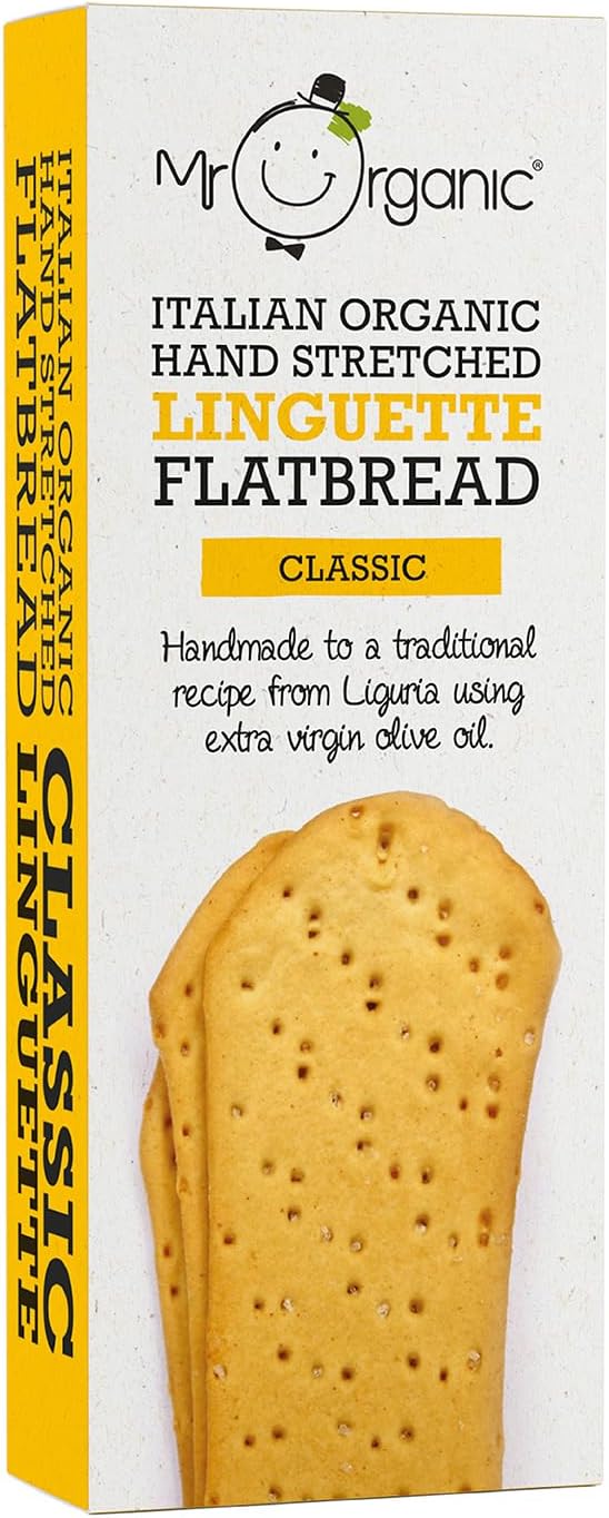 Mr Organic - Classic Flatbread 150g - Organic & Non-GMO - Made with Italian Extra Virgin Olive Oil - Perfect for Dipping and Snacking