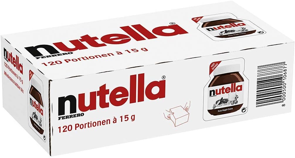 Nutella Hazelnut Chocolate Spread Single Serve Mini Cups, Unique Recipe for a Smooth Texture and an Unmistakable Taste, Pack of 120 x 15g