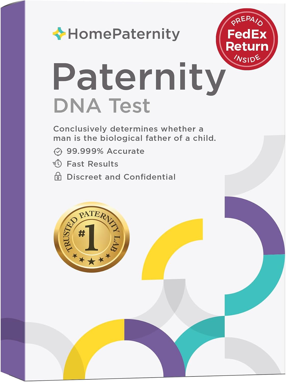 HomePaternity DNA Paternity Testing for Child and Father, FedEx Return, Over 99.99% Confidence, All Fees Included, Fast Results