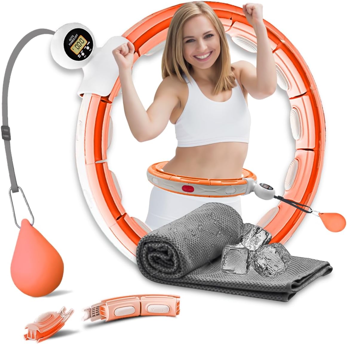 K-MART Weighted Hula Hoop, Infinity Smart Hula Hoops with 16 Knots, 360 Degree Auto-Spinning Ball Massage, Infinity Hoop For Adults, Fitness Equipment For Weight Loss