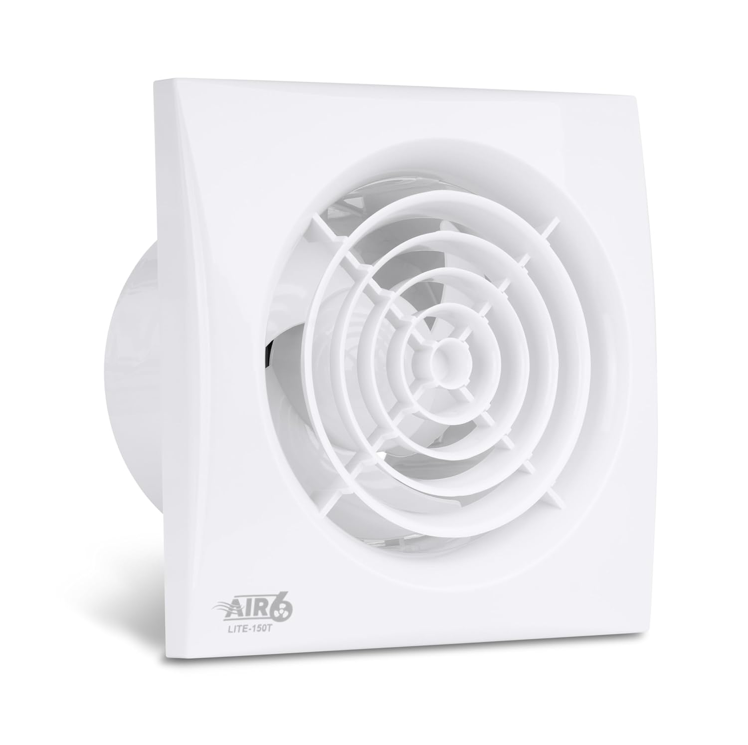 AIR 6 Lite-150T Silent Bathroom Extractor Fan with Timer for 6'' / 150mm Ducting, Powerful Extract Rate 230m3/h, Wall Ceiling mounted Exhaust fan