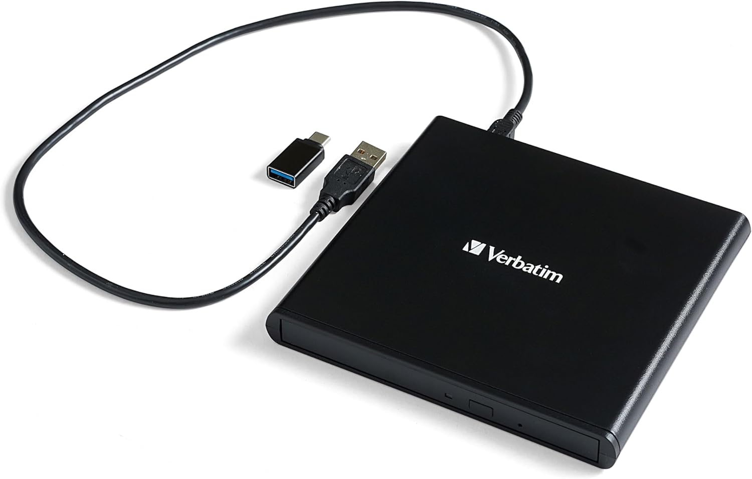 Amazonia Verbatim Slimline CD/DVD Drive - External USB 2.0 CD DVD +/-RW Burner for Laptops and Notebooks with M-DISC Support - Mac & PC Compatible - Nero Burn & Archive Software Included - Black