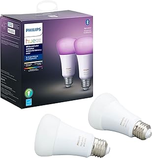 Philips Hue Premium Smart Bulbs, 16 Million Colors, for Most Lamps & Overhead Lights, Hub Required, Compatible with Alexa, Apple HomeKit and Google Assistant (2 Pack)
