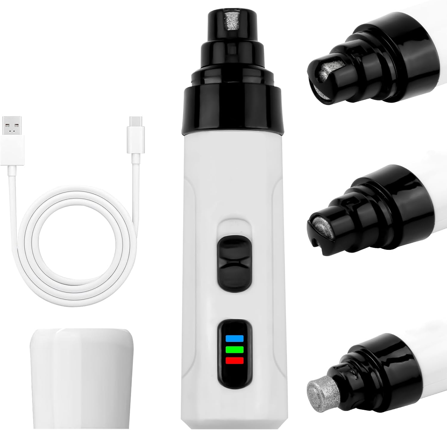 teashow Silent Dog Nail Grinder,Electric Pet Nail Trimmer Silent Groom Pro,USB Rechargeable Dog Claw Grinders Quiet Diamond Bit Puppy Nails Clippers File Trimmer for Dogs & Cat