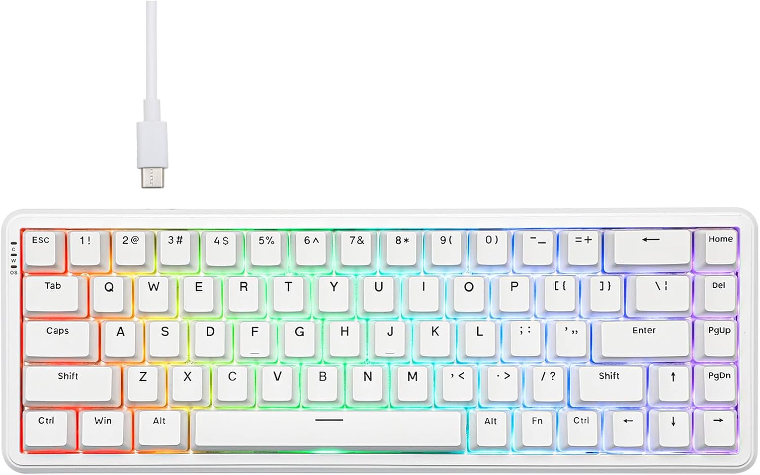 MechLands AK680 MAX Wired Gaming Keyboard with Hall Effect Switch, Rapid Trigger Magnetic Keyboard with 8K Polling Rate, Top Structure, RGB Backlight (White)