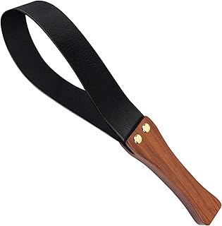 Coolrunner 19 Inch Riding Crop for Horse, Leather Paddle with Anti-Slip Wooden Handle, Equestrianism Crops, Black Crops for Horses