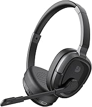 Bluetooth Headset, Bluetooth Headphones with Microphone Mute, 65Hrs Working Time & Bluetooth 5.3 Multipoint Connect Wireless Headset with Mic for Work/Call Center/Cell Phone/Computer/Teams/Zoom