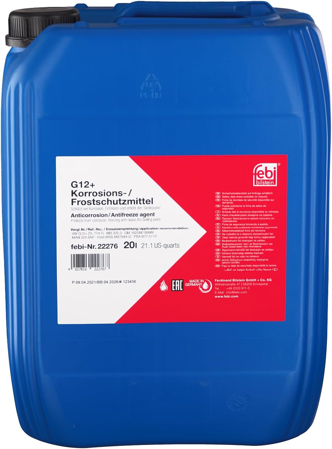 febi bilstein 22276 Coolant G12+, pack of one