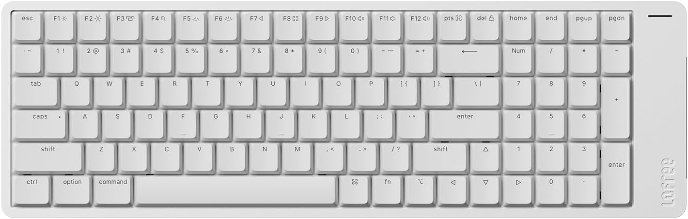 LOFREE Flow2 Low-Profile Mechanical Keyboard, Aluminum Alloy with Void Linear Switches, Rechargeable Wireless Keyboards with 3 Mode Connections for Windows, macOS (Silver with Silence, 100 Keys)