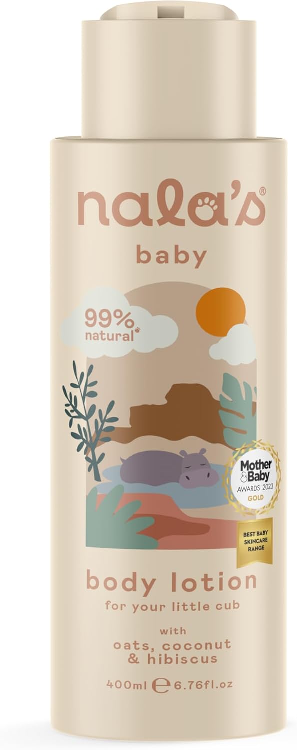 Nala's Baby Body Lotion | Award-winning | 99% Natural | Dermatologically-tested and Paediatrician-approved | Nourishing Blend of Soothing Oat and Coconut Oil | Vegan | 400ml | Nalas Baby