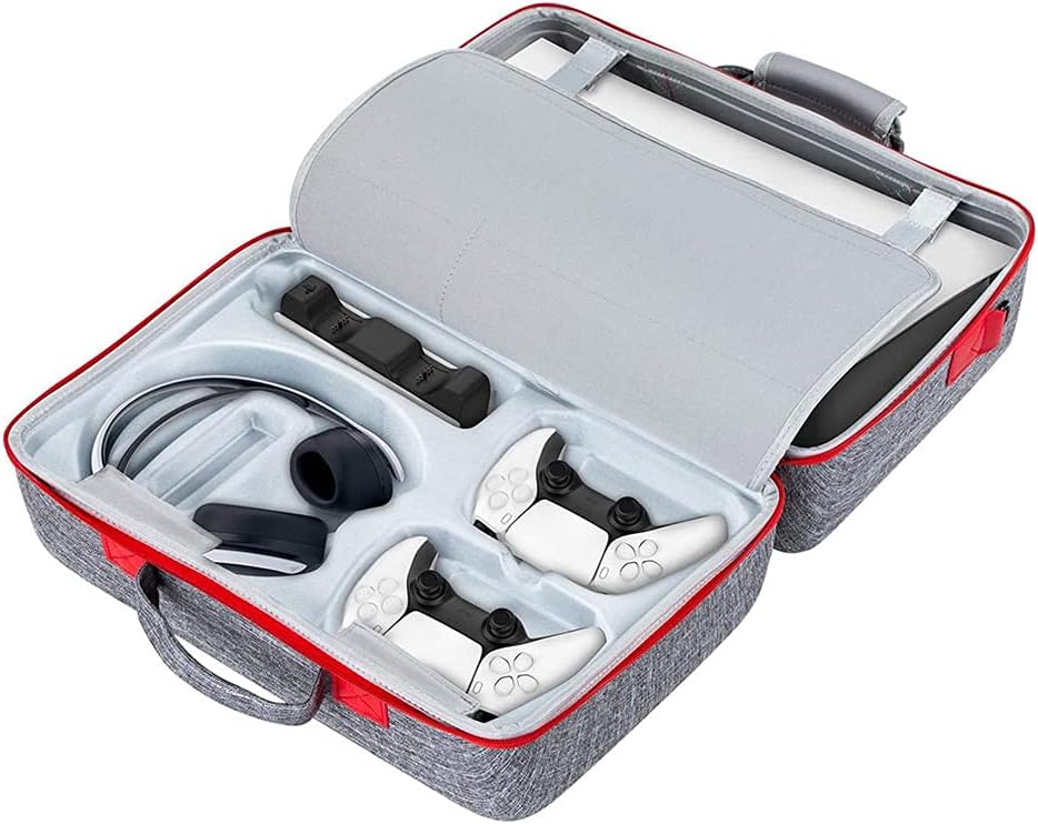 Yuhtech Travel Case for PS5 Console, Storage Bag for PS5 Controller, PS5 Console, Gaming Headset, and Gaming Accessories