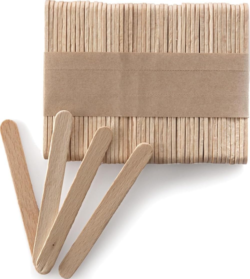 Silikomart Mini Wooden 100 Sticks for Ice-Cream Bars, Brown Wood