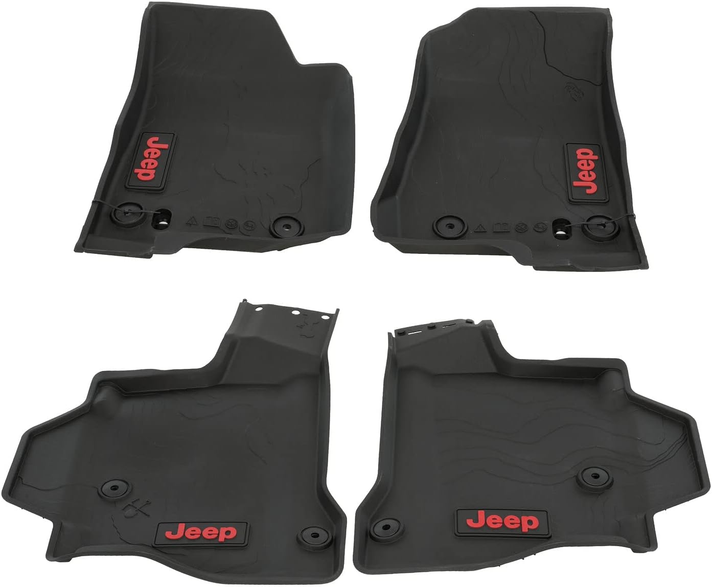 Mopar Jeep Gladiator Front & Rear Complete Set of 4 Rubber Floor Mats OEM