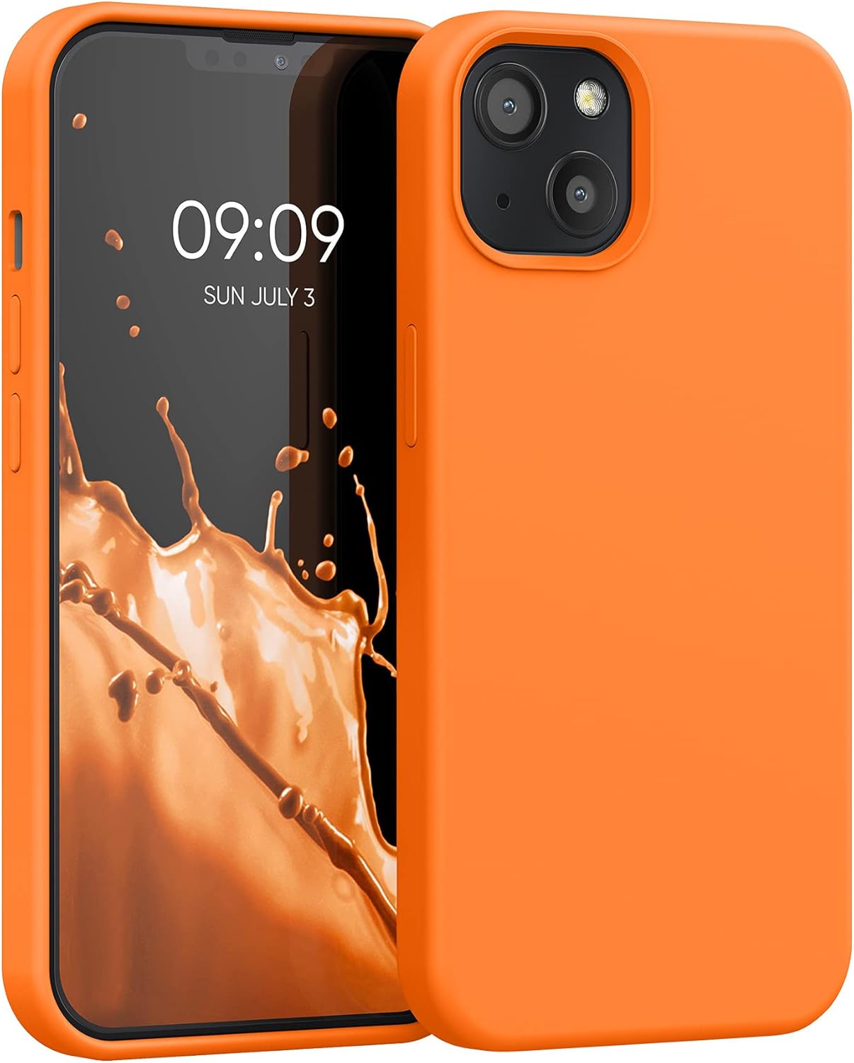 kwmobile Case Compatible with Apple iPhone 13 Case - TPU Silicone Phone Cover with Soft Finish - Fruity Orange