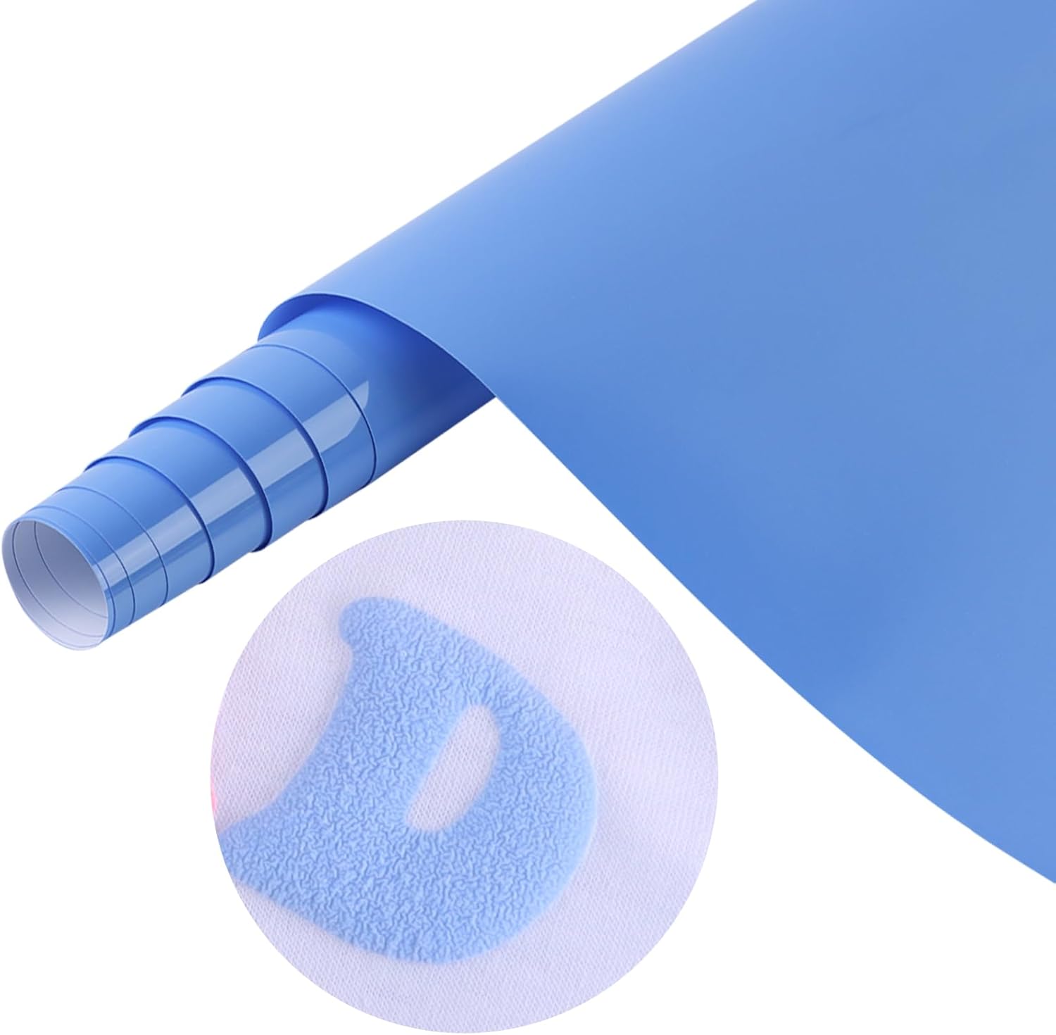 Tintnut Blue Puff Vinyl Heat Transfer - 10" x 6ft 3D Dark Blue Puff HTV Roll Heat Transfer Vinyl Foaming Colorful Puffy Ron on Vinyl for T-Shirts DIY