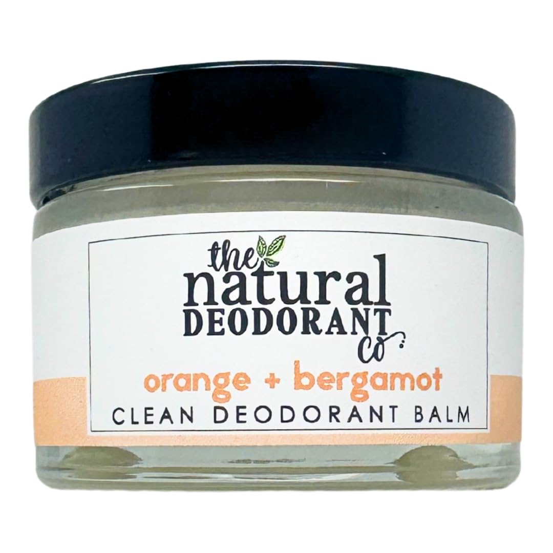 The Natural Deodorant Co, Clean Deodorant Balm Orange + Bergamot 55g | Aluminum Free, Plastic Free, Natural Ingredients, Effective All Day Protection