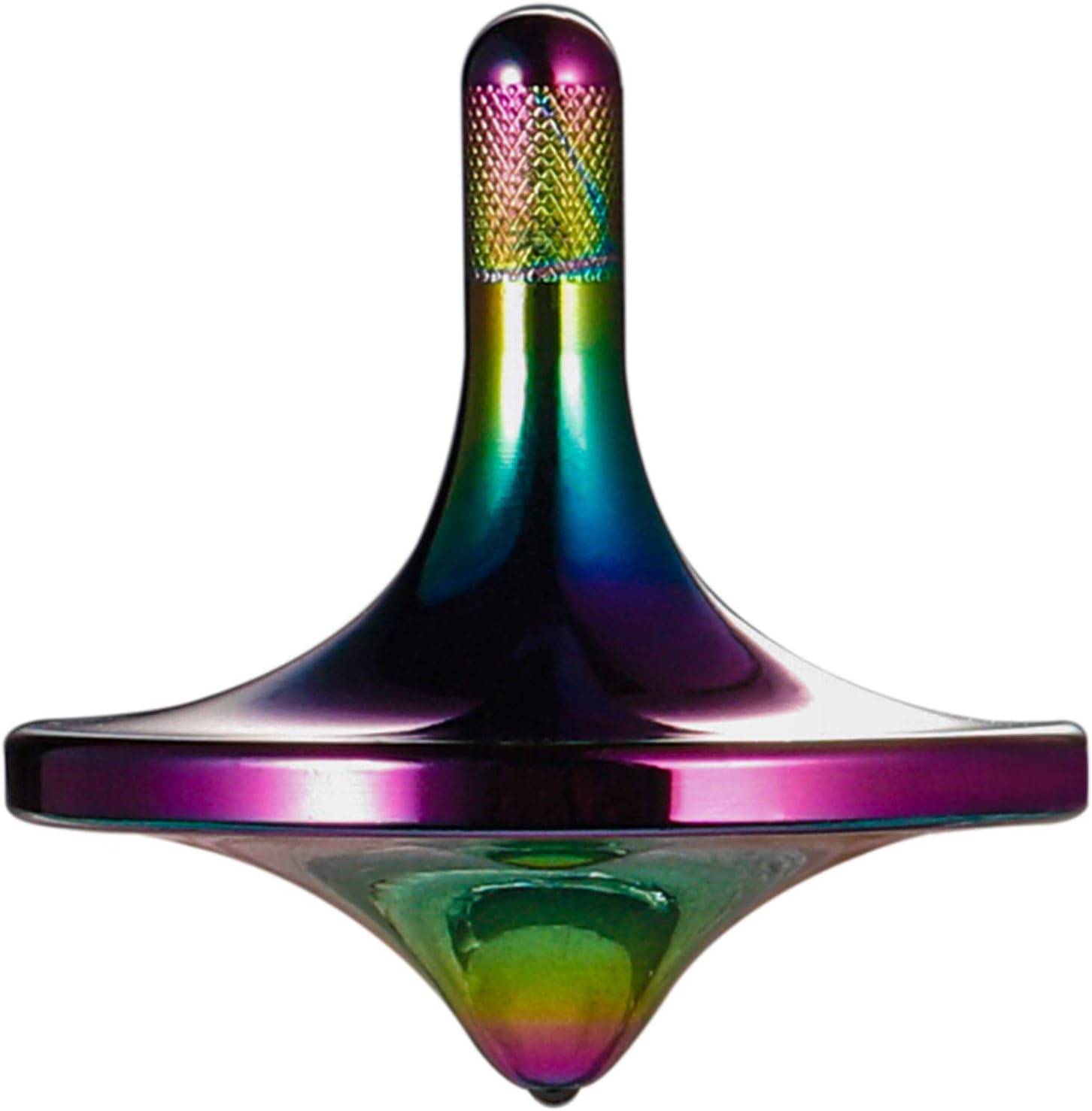 Stainless Steel Spinning Top, Premium Exquisite Perfect Balance Well Made Metal Desk EDC Little Fidget Toy, Spin Long Time Over 6 Minutes, Great Value (Iridescent,Medium Diameter 29mm)