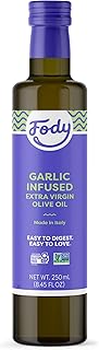 Fody Foods Vegan Extra Virgin Olive Oil, Italian Made Garlic Infused, Cold-Pressed, Low FODMAP Certified, Gut & IBS Friendly