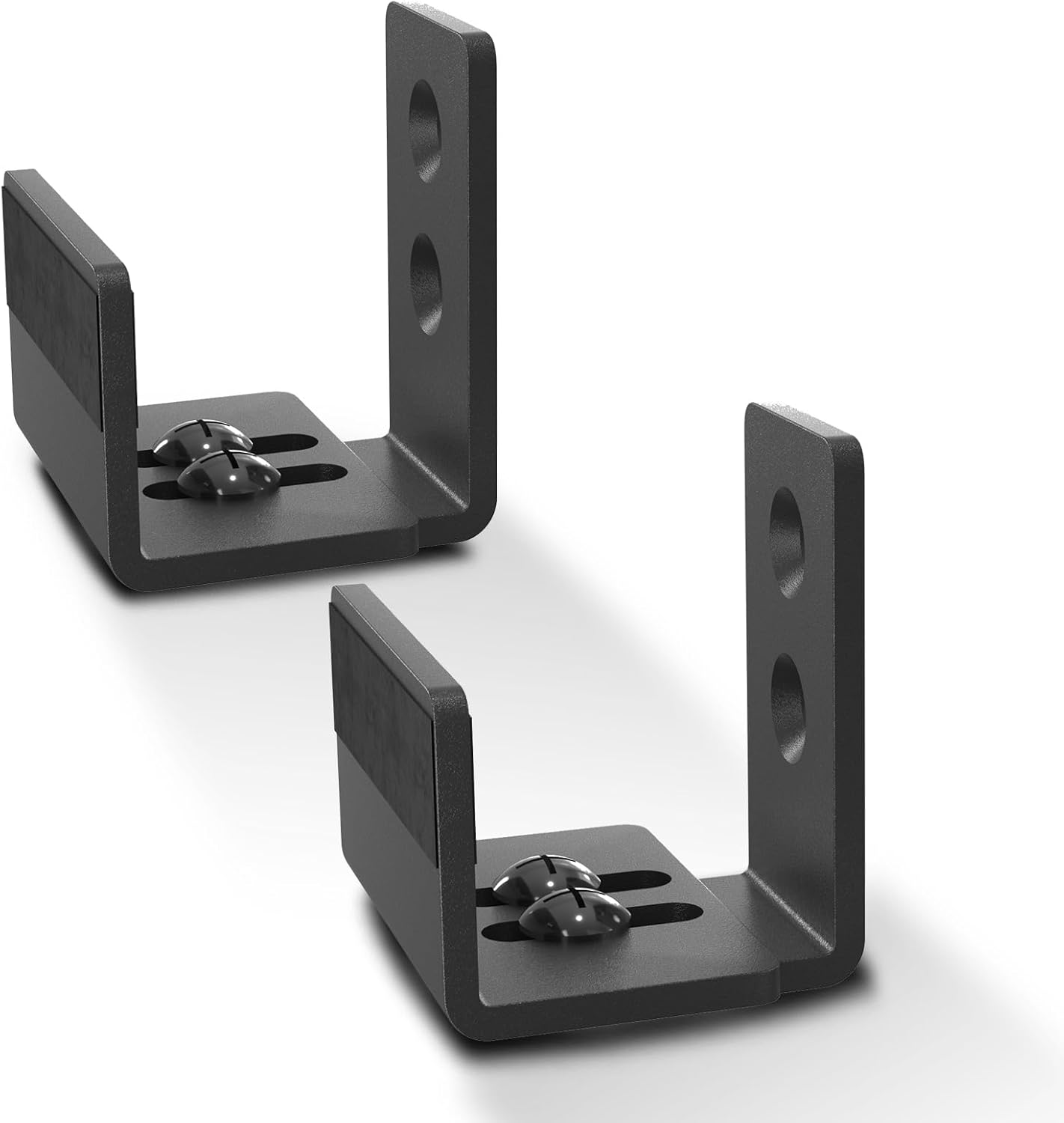 EaseLife Sliding Barn Door Bottom Floor Guide,U Shape,Flexible Adjustable Fit Distance,Flush Flat Bottom Design,Wall Mount System,for Door & Cabinet,Black,2 Pack