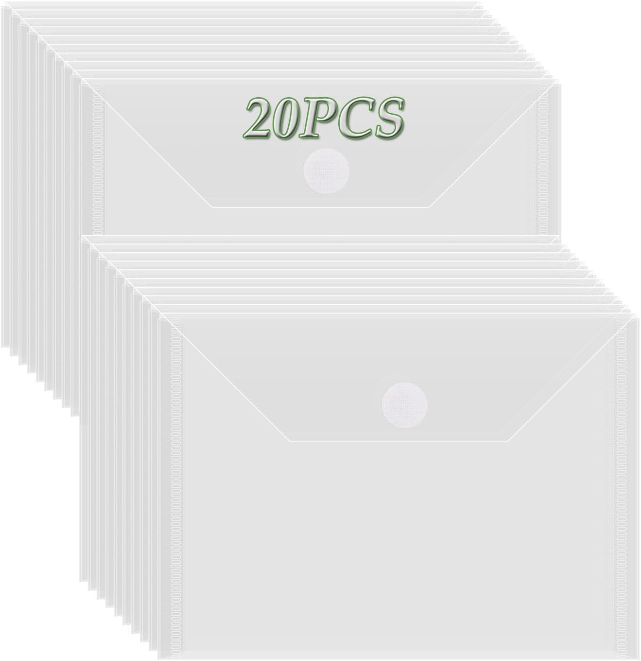 OTCRAFT 20 Pcs/Set 7x5inch Clear Stamp and Die Storage Pockets, Stamp Storage Bags, Plastic Envelopes, DIY Scrapbooking Storage Die Cuts for Stencil Storage Card Making Cutting Dies