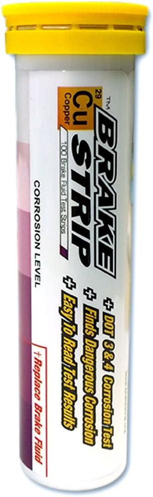 Phoenix Systems (3001-B) Brake Fluid Test Strips, 100 Test Strips Per Tube, BrakeStrip, FASCAR, Copper,White