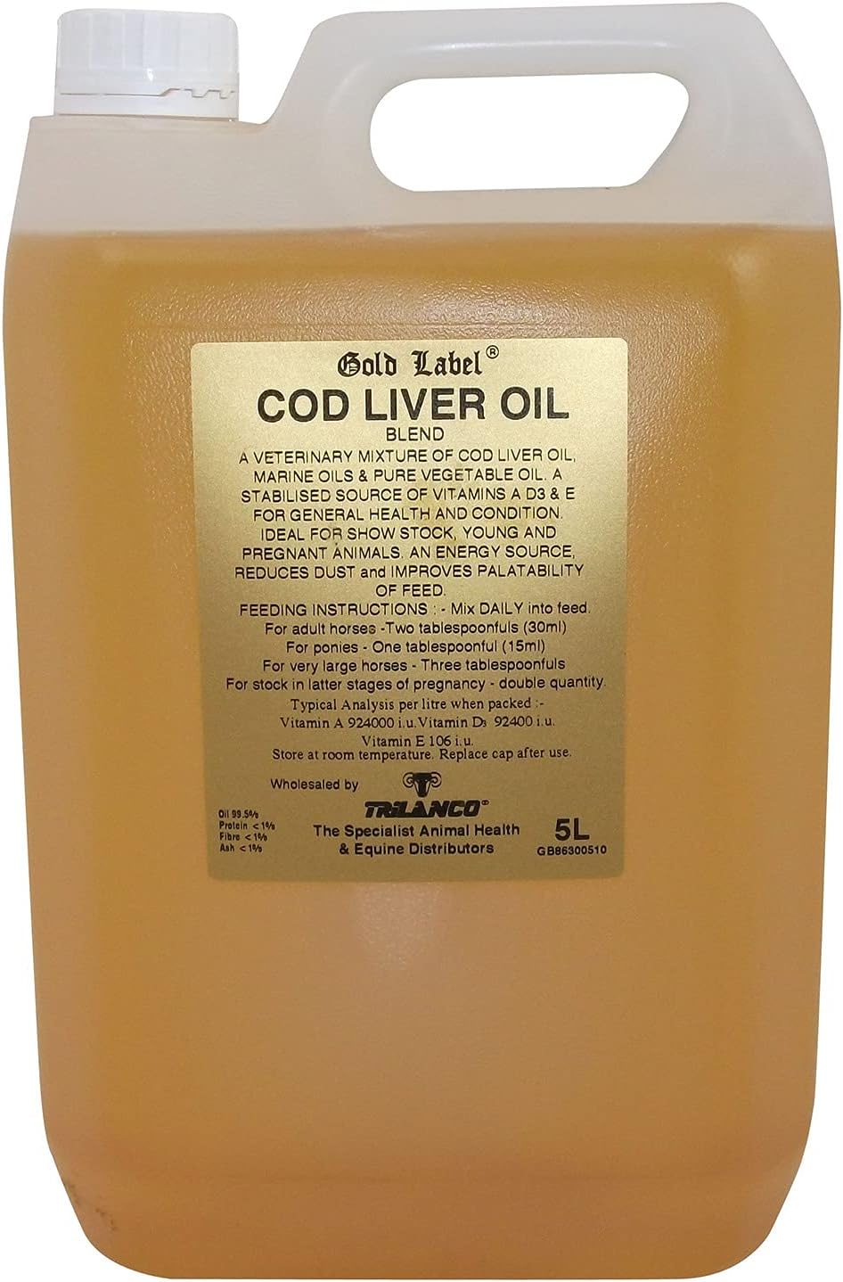 Gold Label Cod Liver Oil x Size: 5 Lt