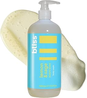 Bliss Soapy Suds Body Wash - Lemon and Sage - 17 Fl Oz - Gentle and Hydrating for Supremely Soft Skin - Paraben Free - Vegan & Cruelty Free