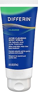 Differin Body Scrub with Salicylic Acid Acne Clearing Improves Tone and Texture Prone Skin on Back Shoulders and Chest, 8 Oz (Packaging May Vary)