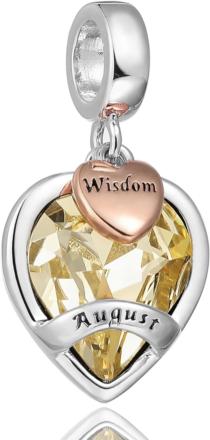 Birthstone Charms for Women Bracelets Birthday Bead Charms for Pandora Bracelets and Necklace Jewelry Gifts for Women