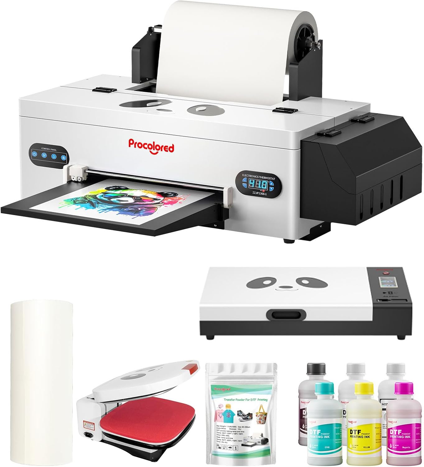 Procolored F13 A3 L1800 DTF Apparel Printer Bundle with Oven and Heat Press Complete DTF Transfer Printing Kit for T-Shirts, Hoodies, and Fabric