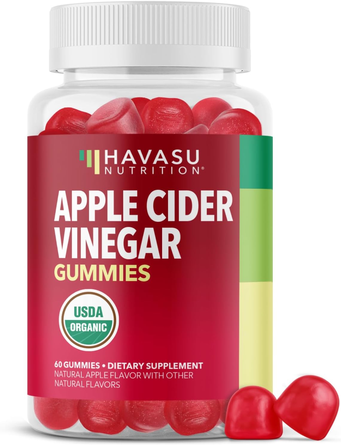 Apple Cider Vinegar Gummies, USDA Organic, Apple Flavor, 1-Month Supply