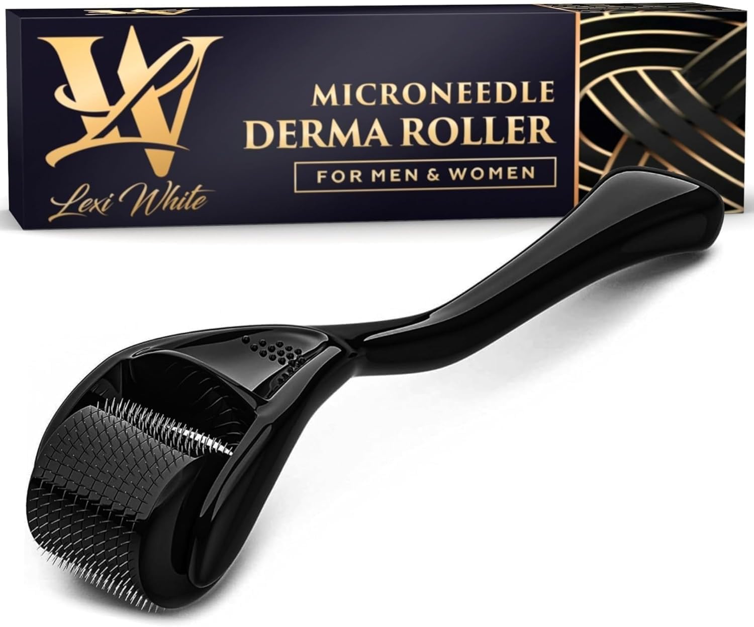 Derma Roller 0.5mm for Skin, Hair & Beard – Women and Men Titanium Microneedling Roller for Face & Scalp, Safe & Easy to Use
