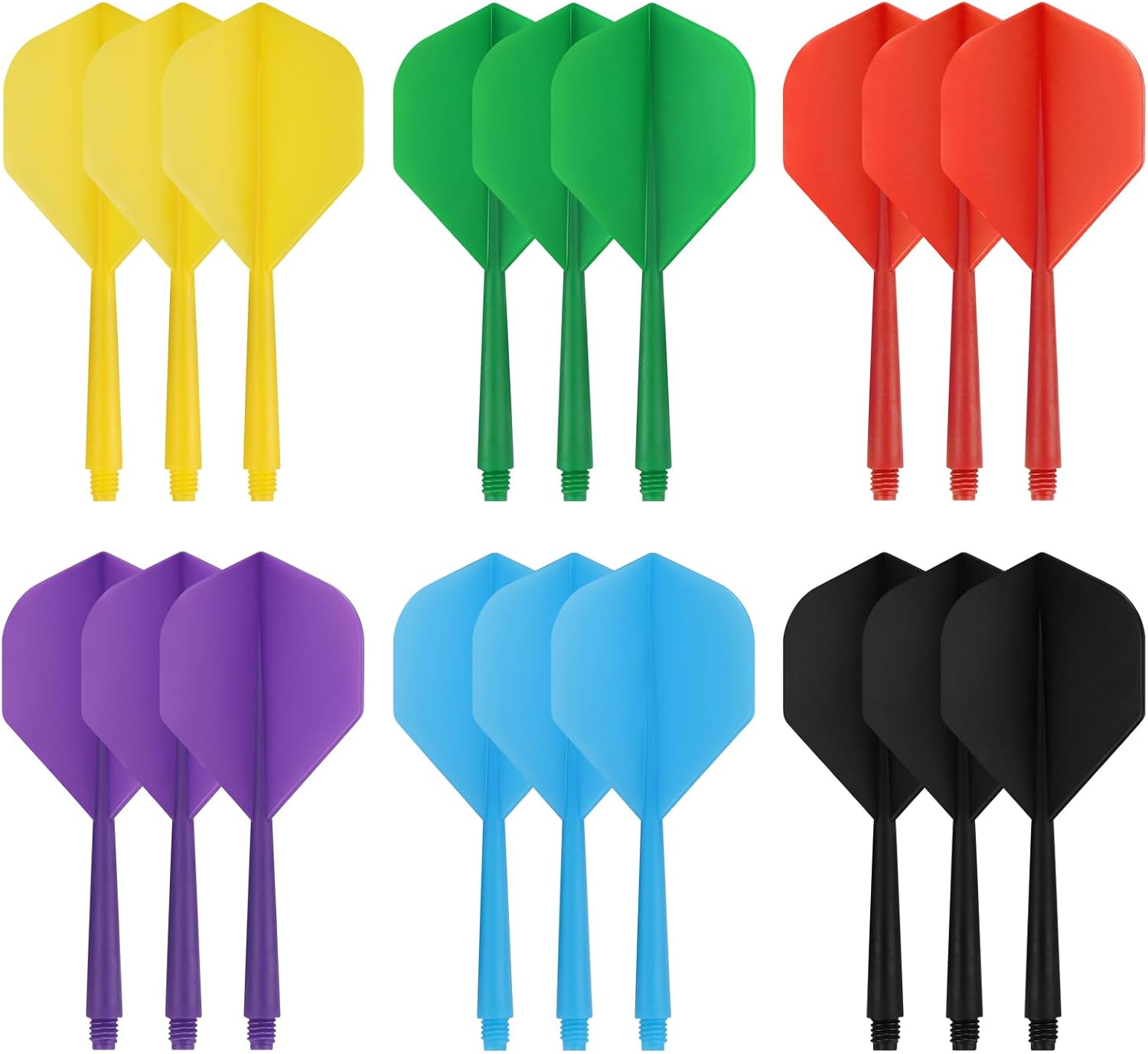 Accmor 144pcs Standard Dart Flights Set, Dart Flights for Steel Tip Darts/Soft Plastic Tip Darts, Dart Replacement Flights Accessories