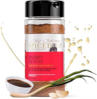Spiced Up by Chef Calvin - All Purpose Seasoning with Natural Herbs & Spices 5.6 oz/160 g - East-Asian Style Blend for Cooking Meat, Seafood, Veggies - Soy Sauce, Sesame Oil, Citrus and Scallions
