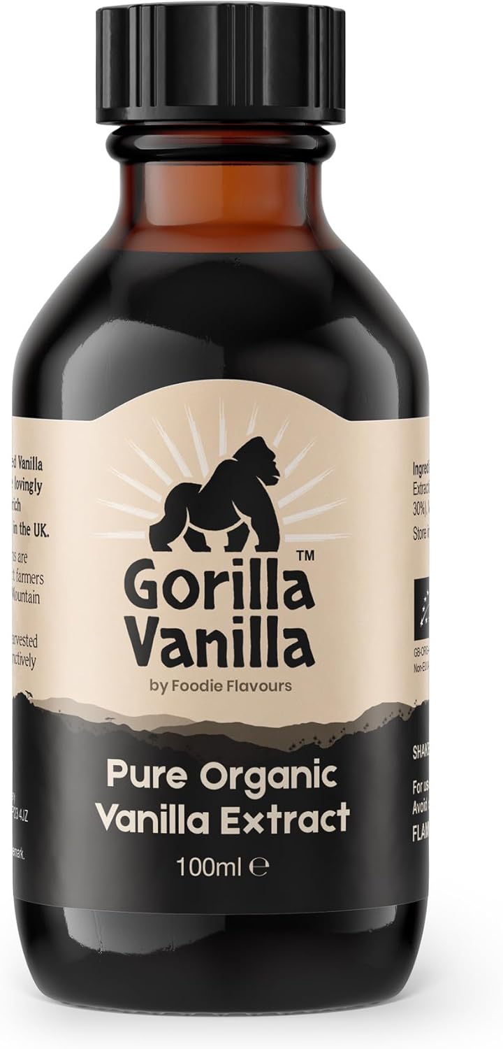Gorilla Vanilla - Pure Organic Vanilla Extract for Baking - 100ml - By Foodie Flavours