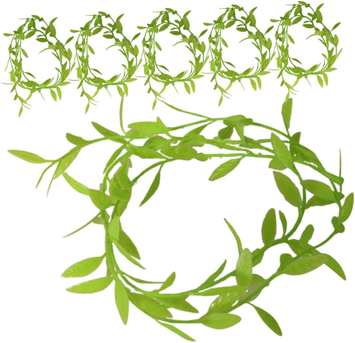 ULTECHNOVO 6pcs Miniature Fake Vines Garland Artificial Leaf Vine for Dollhouse Micro Landscape Portable Flexible Tiny Greenery Decor for DIY Crafts and Garden Scenes