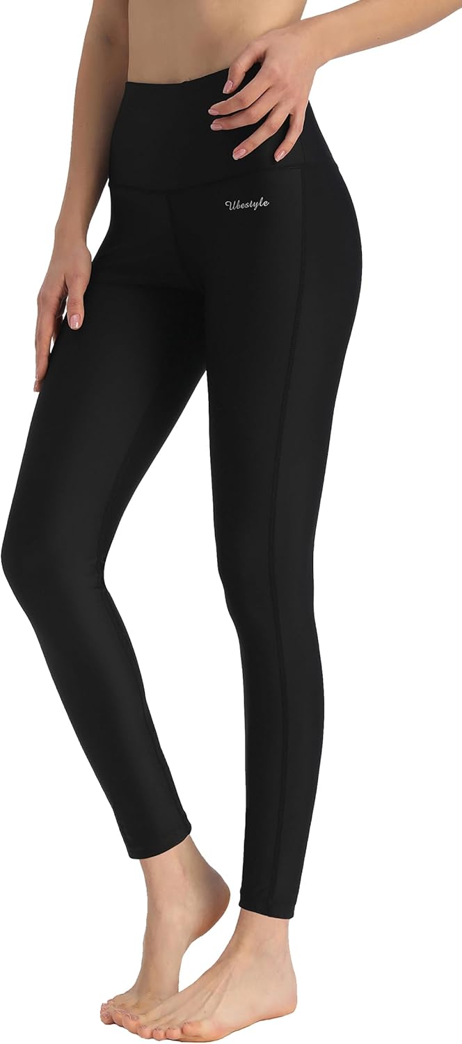 Ubestyle UPF 50+ High Waist Women's Swim Pants Swim Leggings Swimming Tights Rash Guard Pants Sun Protective