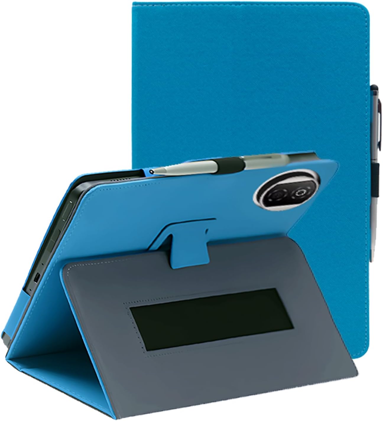 for Honor Pad X7 2025 Tablet Case 8.7 Inch, FJIASTB PU Leather Folding Cover with Pen Holder and Wrist Strap, Business Travel Portable (Light Blue)
