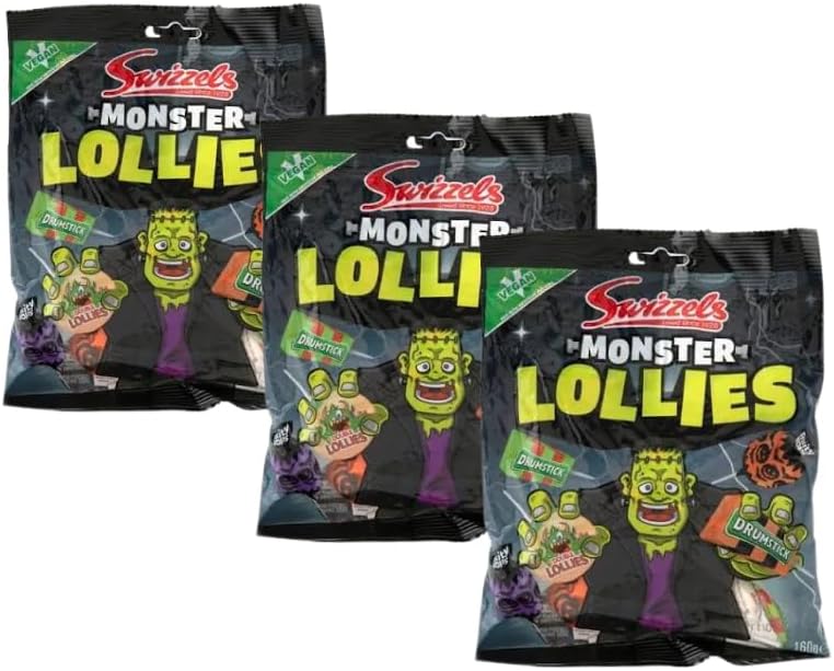 Halloween Trick or Treat Lollipop Mix (pack of 3) - Gift For Kids & Adults, Halloween Party, Trick or Treat - Monster Lollies