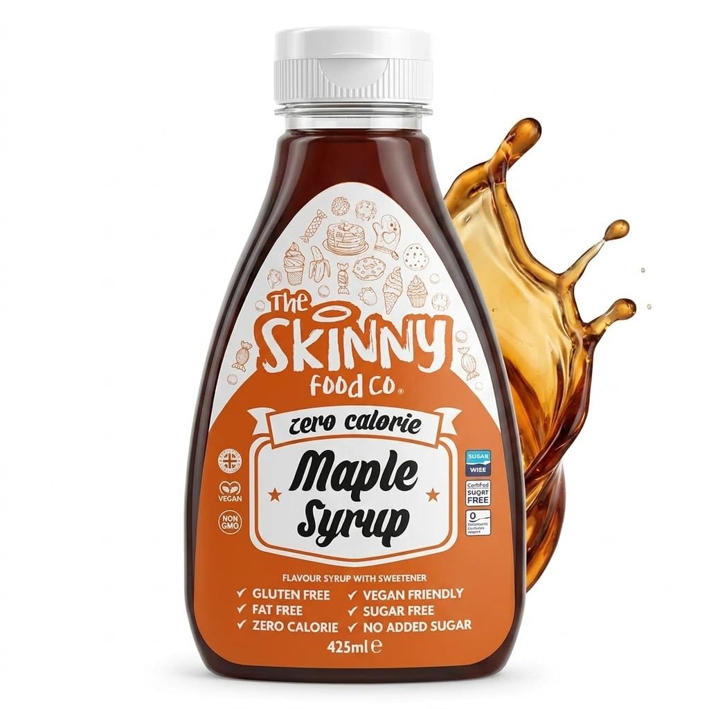 The Skinny Food Co Maple Syrup, Sugar Free & Zero Calorie, 14.4 fl oz - Keto Pancake Syrup for Waffles, Oatmeal, Coffee & Baking - Vegan, Gluten Free, Low Carb