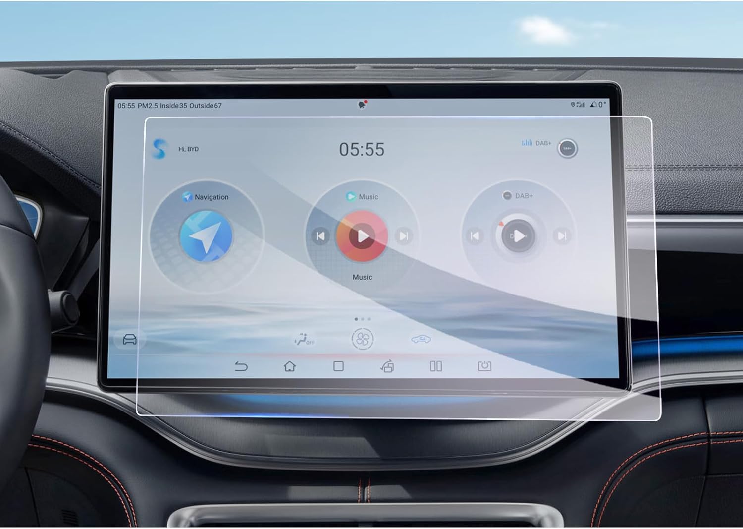 GAFAT Compatible with BYD Seal U DM-i EV 2024 2025 2026 15.6 Inch Navigation Screen Protector, Tempered Glass Screen Protector for Seal U DMi Touchscreen, Seal U DM-i Accessories, 9H Anti-Scratch