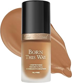 Too Faced Born This Way Natural Finish Longwear Liquid Foundation | Medium-To-Full Coverage | Hydrating + Oil Free, 1.01 fl. oz.