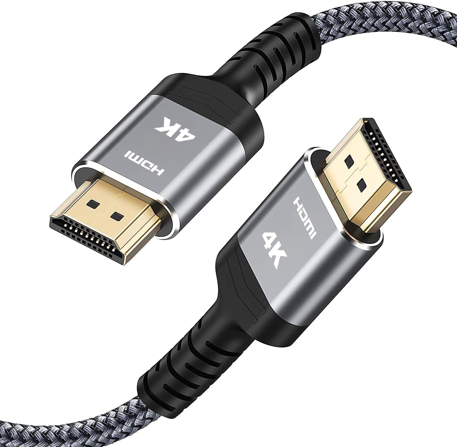 Highwings 4K HDMI Cable 15FT, 2.0 High Speed 18Gbps HDMI Braided Cord-Supports (4K 60Hz HDR,Video 4K 2160p 1080p 3D HDCP 2.2 ARC-Compatible with Ethernet PS4/3 4K Projector Game Monitor ect-Grey