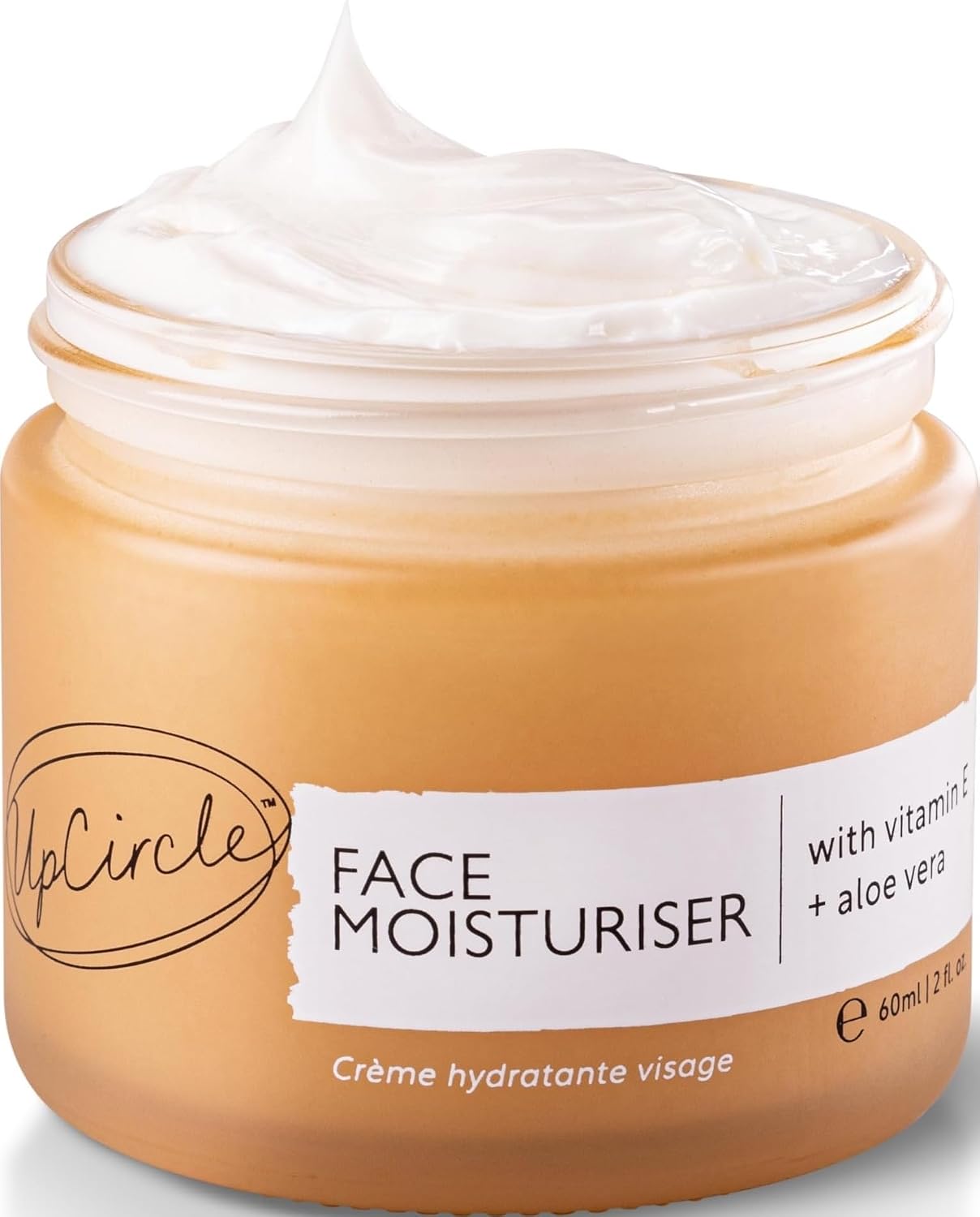 UpCircle Face Moisturiser with Argan Powder 60ml - Nourishing Day Cream - Vitamin E, Aloe Vera, Glycerin, Shea + Coconut Butter - Natural, Vegan + Cruelty-Free