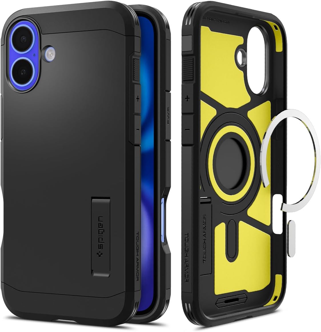 Spigen Tough Armor (AI) MagFit Case for iPhone 16, Compatible with MagSafe Accessories - Black